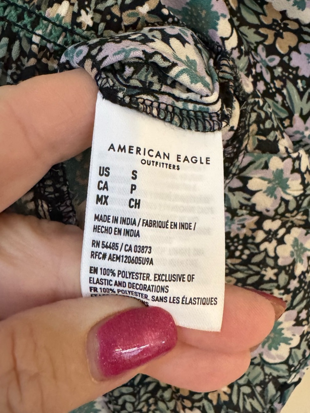 American Eagle Outfitters Green Floral Smocked Peplum Top   SMALL   #14 - Picture 5 of 6